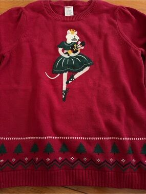 Gymboree Red Ballerina Mouse Holiday Sweater